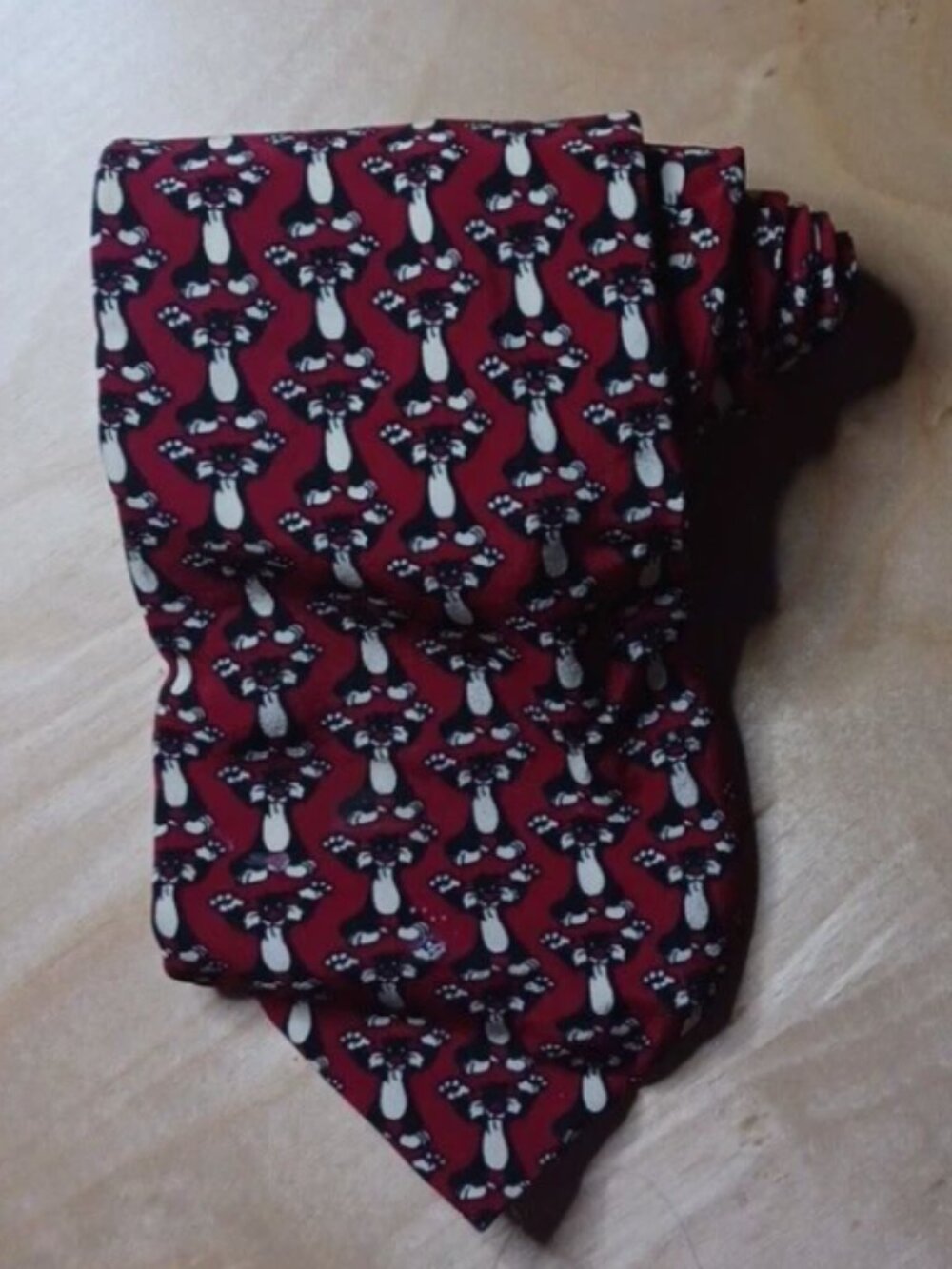 Looney Tunes VTG Sylvester the Cat Red Warner Brothers Neck Tie 100% Silk WB